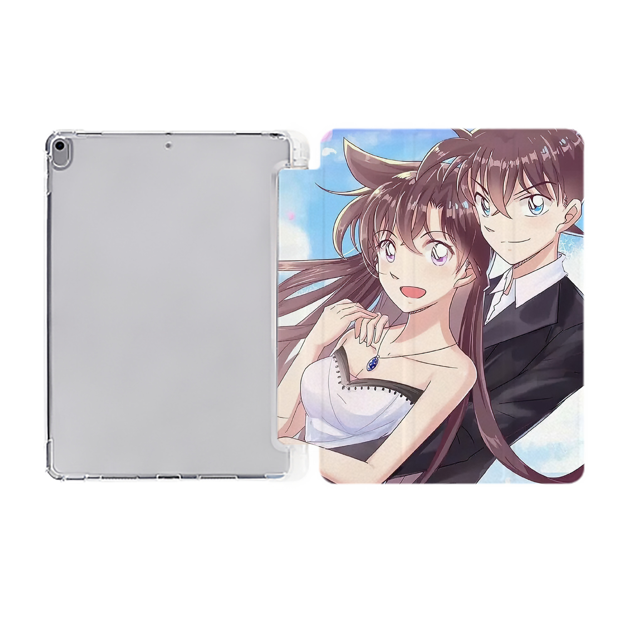 （画像用） 名探偵コナン Detective Conan IPad ケース ペン収納付き 三つ折りスタンド PUレザー×シリコン 対応機種9.5/10.5/10.9インチ